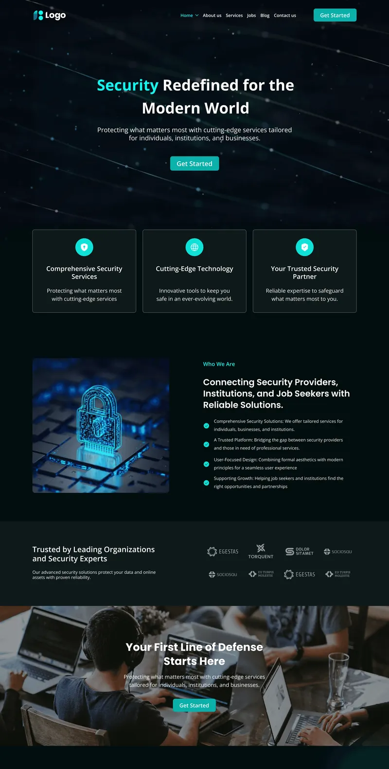Cybersecurity company website designed by Huda Hany